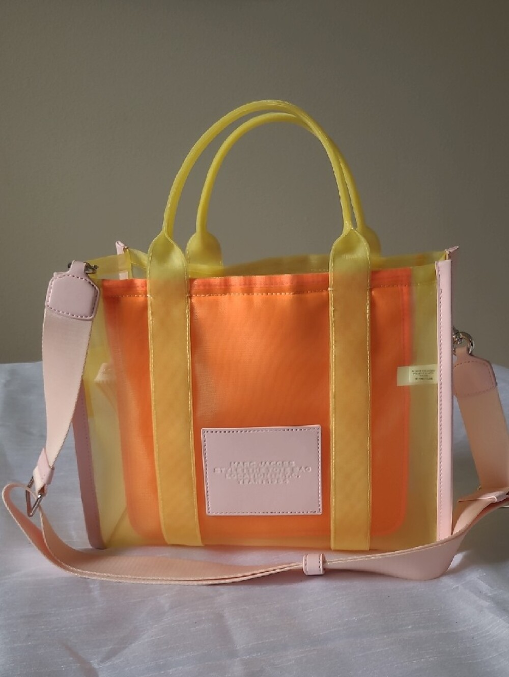 Marc Jacobs Yellow and Pink Transparent 'The Tote Bag' - Picture 5 of 12
